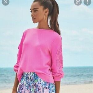 NWOT Lilly Pulitzer Rooney Pink Sweater Sweatshirt Sz XS